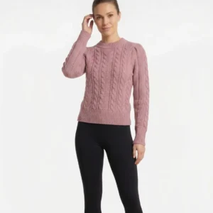 Pink Cable Knit Sweater